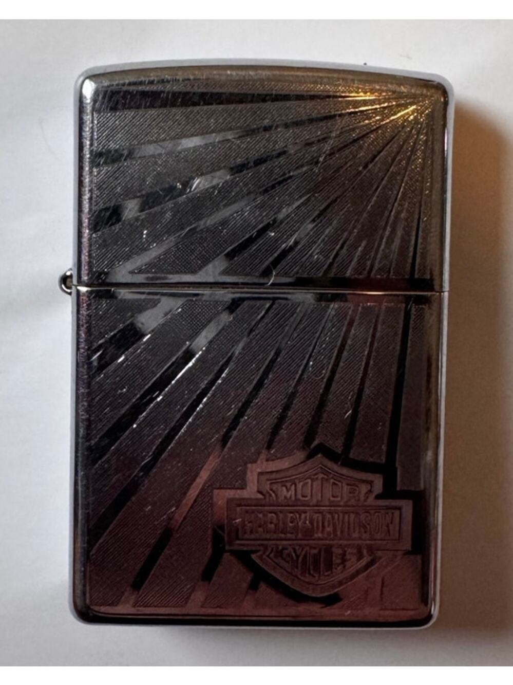 Harley Davidson Burst Zippo Lighter Polished Chrome Made in USA